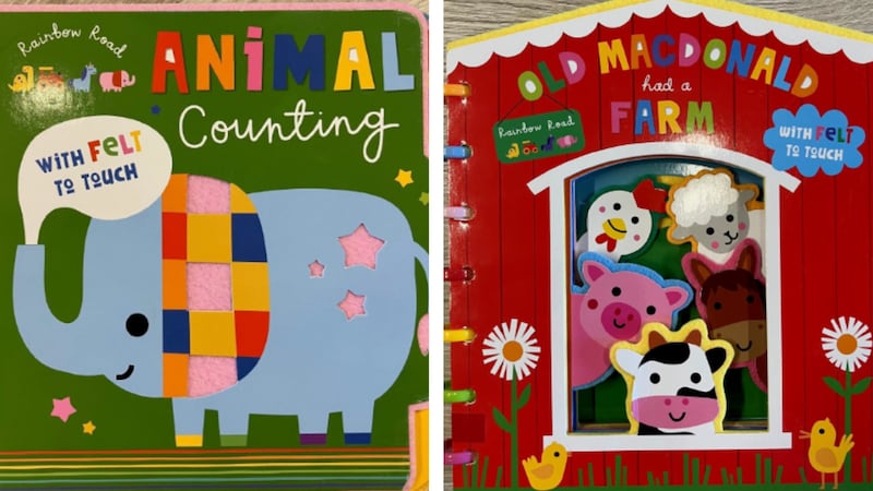 The children’s books are bound together with plastic rings that could detach from the book and...