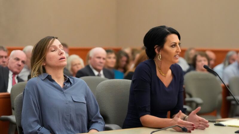 Kouri Richins, left, a Utah mother of three who authorities say fatally poisoned her husband,...