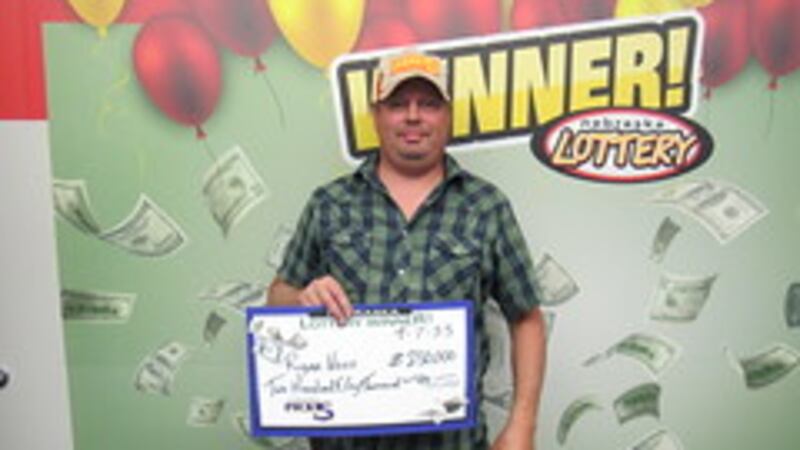 Ryan Voss of Wood River won $250,000 playing Nebraska Pick 5 from the Nebraska Lottery.
