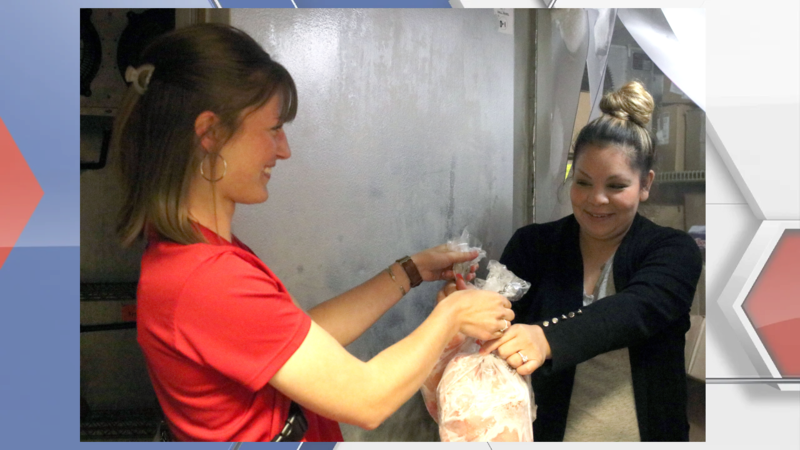 The Aksarben Stock Show donated 570 pounds of chicken to local Grand Island service...