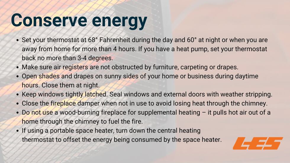 Ways you can conserve energy