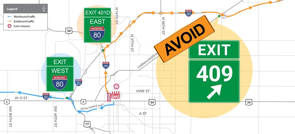 Husker gameday traffic recommendation when leaving the game