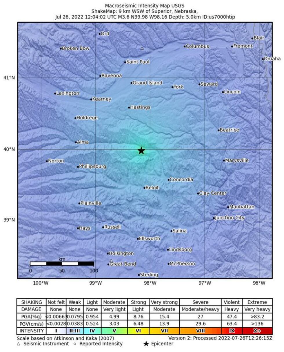 In less than a week's time, another quake rocks southern Nebraska